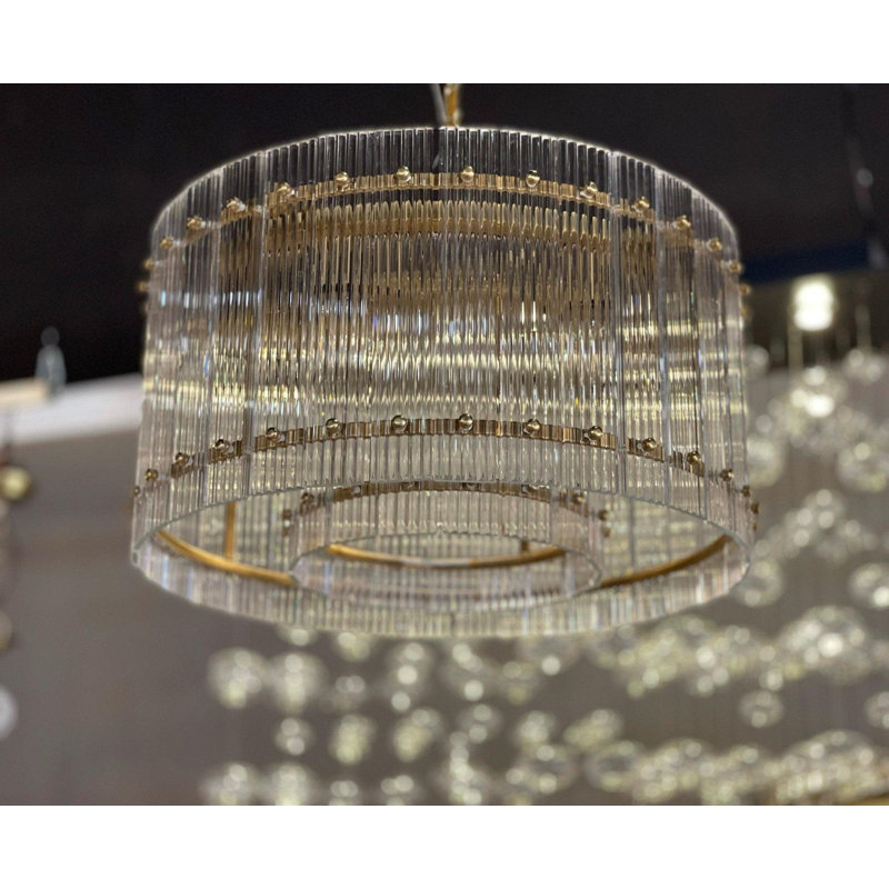 Lustre tambour 18 lumières Kowsar, Nickel poli