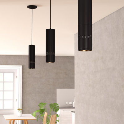 Xan 3'' Sand Black LED Pendant Light – Modern Minimalist Fixture with Integrated Lighting