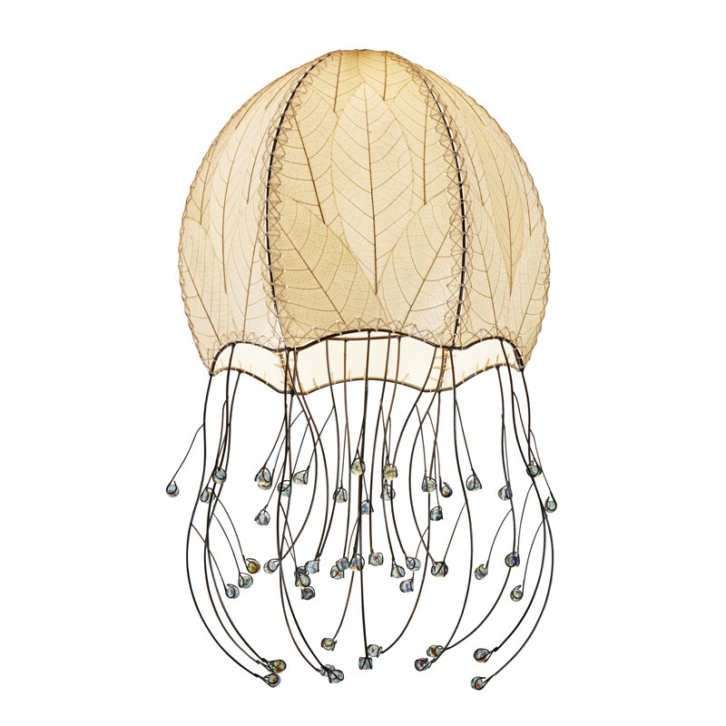 Luminaire suspendu géométrique à 1 lumière unique Quintan, Naturel