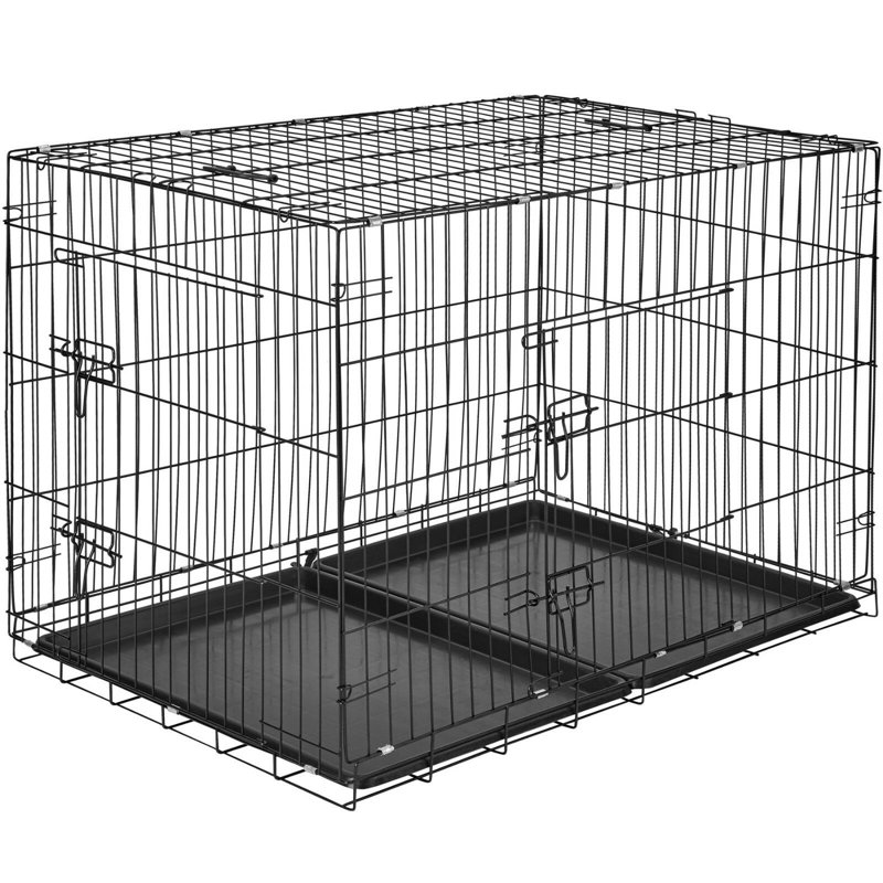 Caisse pour animaux pliante à double porte ipet, Moyen (H 30 po x l 28 po x P 42 po)