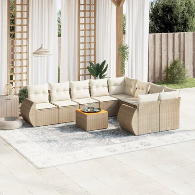 Ensemble de canapé de jardin Vidaxl PE rotin grands matériaux résistants aux UV