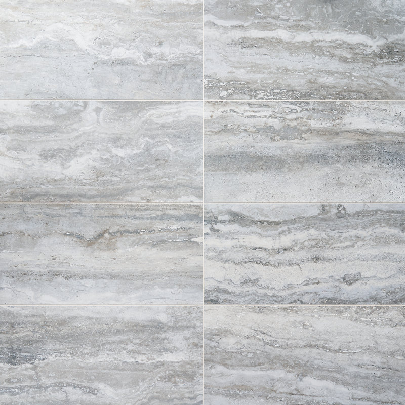 Core Travertine 12" x 24" Porcelain Wall & Floor Tile, Blue