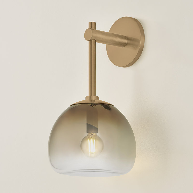 Troy Lighting August 7.75 inch wide 1 Light Wall Sconce in Patina Brass