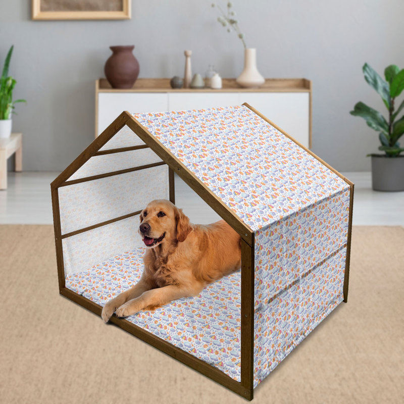 Niche pour chien en bois bleu, H 55 po x l 39 po x P 45 po