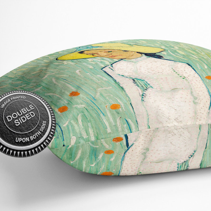 Girl In White Square Throw Cushion, 55cm H x 55cm W x 20cm D