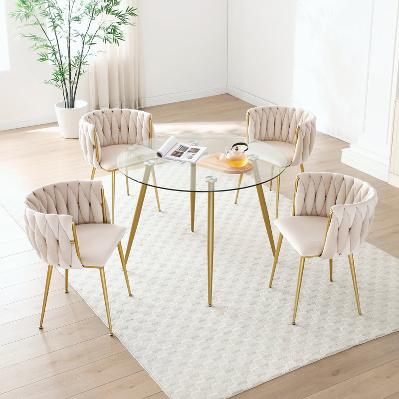 Ensemble de 2 chaises de salle à manger Modern, Beige