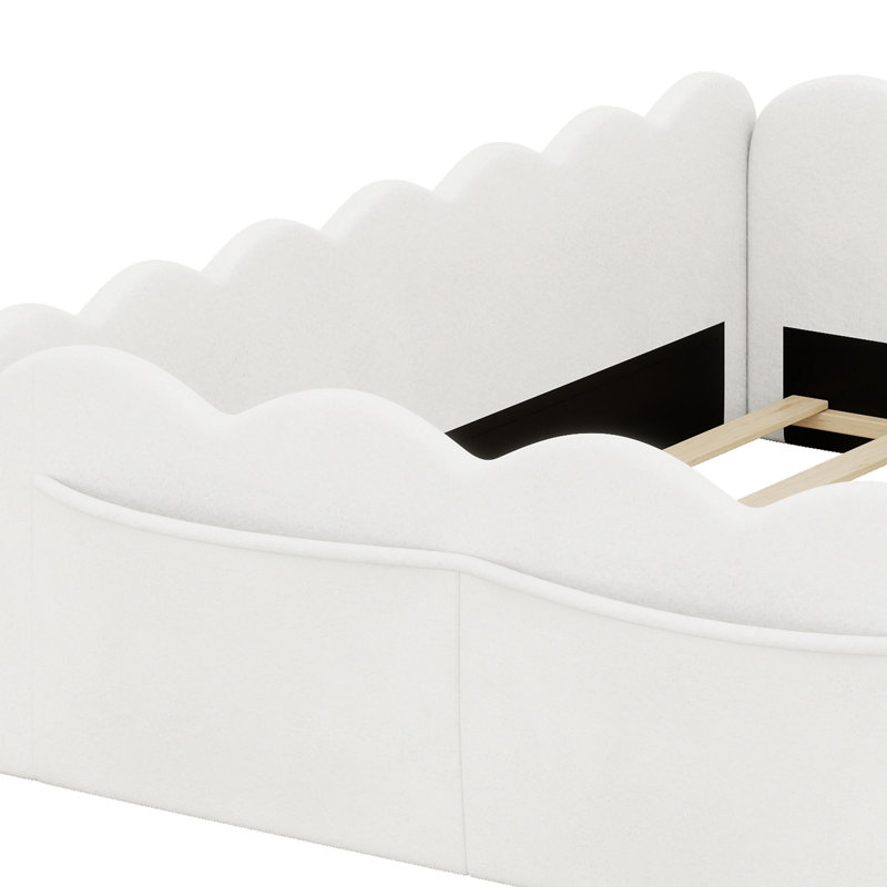 Lit rembourré polyvalent pour chambres d'amis, White