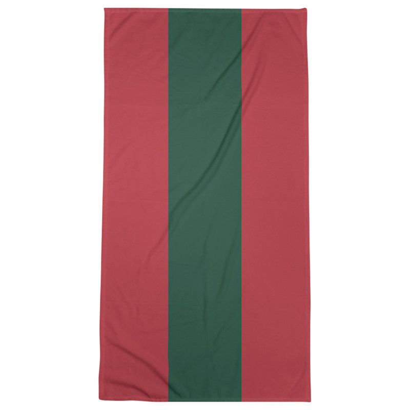 Lightweight Bath Towel, Iron Range Red/Forest Green/Iron Range Red, Microfiber
