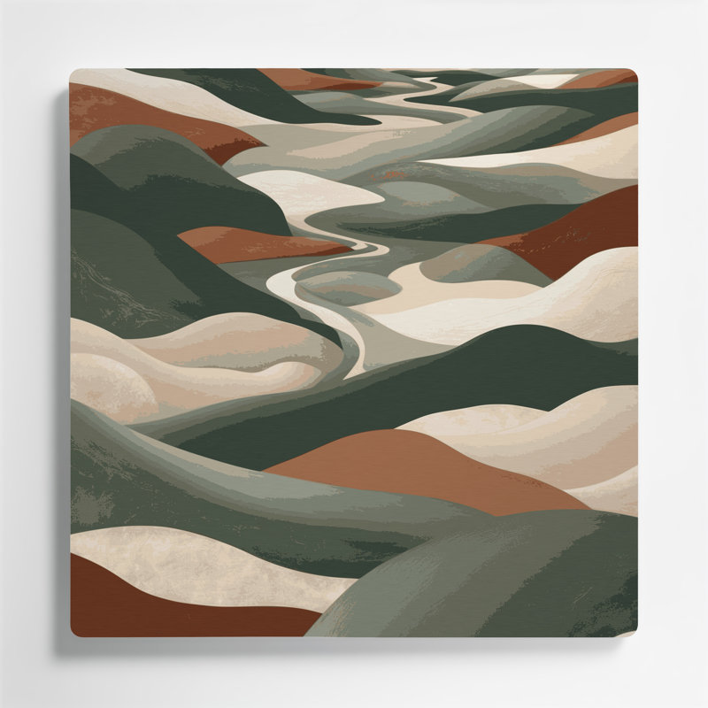 Art mural abstrait en métal beige 97, H 12 po x l 12 po