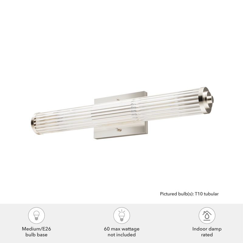 2 - Light Dimmable Vanity Light, Brushed Nickel