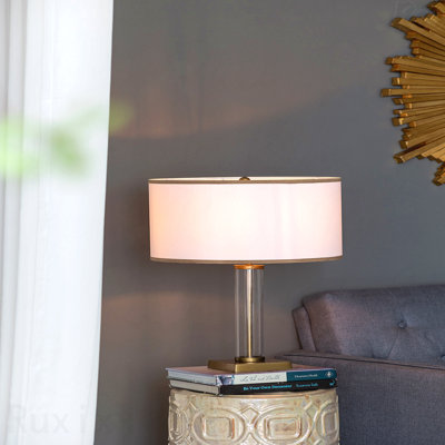 Table Lamp - With Glass Cylinder & Pedestal Base Accent