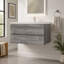 Meuble-lavabo suspendu de 91 cm avec lavabo, armoire murale en contreplaqué, tiroir à fermeture amortie, lavabo en céramique antidébordement-1418570596