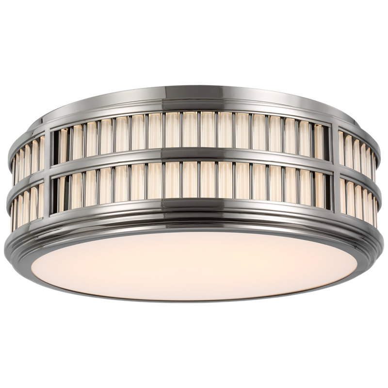 Ralph Lauren Perren Flush Mount, Polished Nickel, 6.25" H x 18" W x 18" D