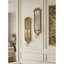 Ensemble de 2 appliques murales dorées à miroir avec porte-bougie décorative en fer