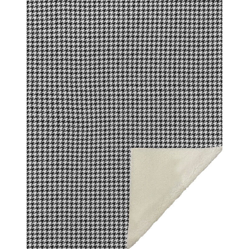 Couverture en sherpa noire One Pixie Street, 127 x 178 cm, noire, Blacks Blanc