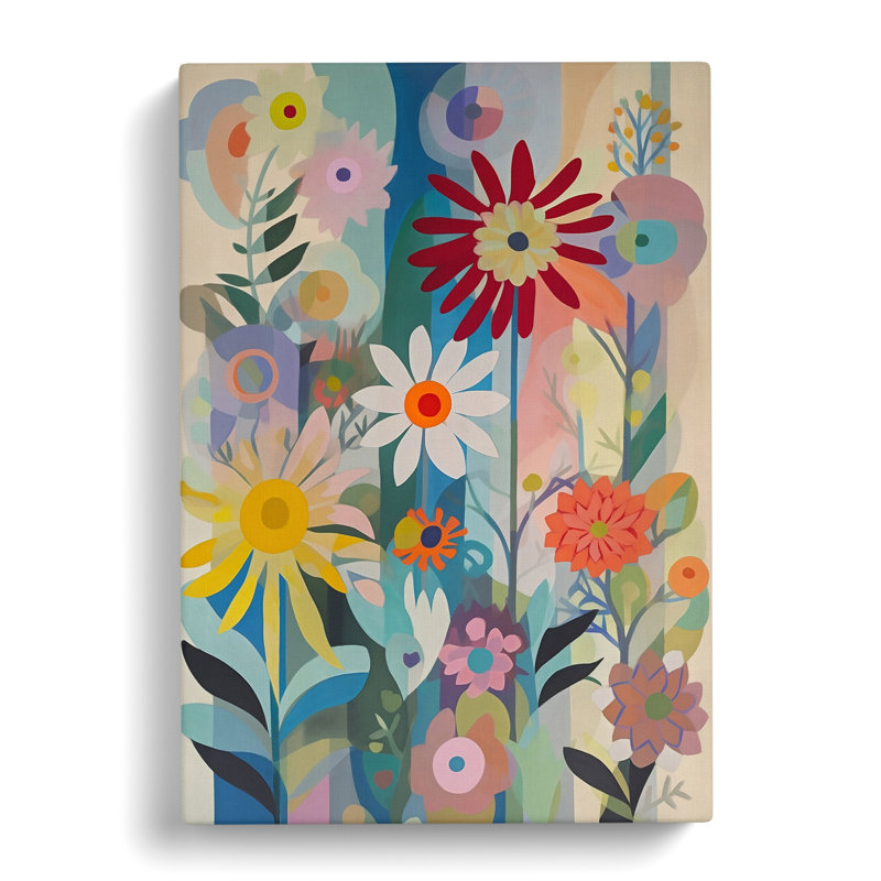 Contemporary Orphism Flowers Vol.2 - Wrapped Canvas Print, 76cm H x 50cm W x 3cm D