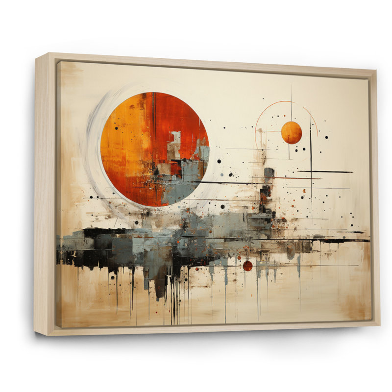 Orange orange Native American Essence, reproduction d'art sur toile, H 30 po x l 40 po, Cadre naturel flottant