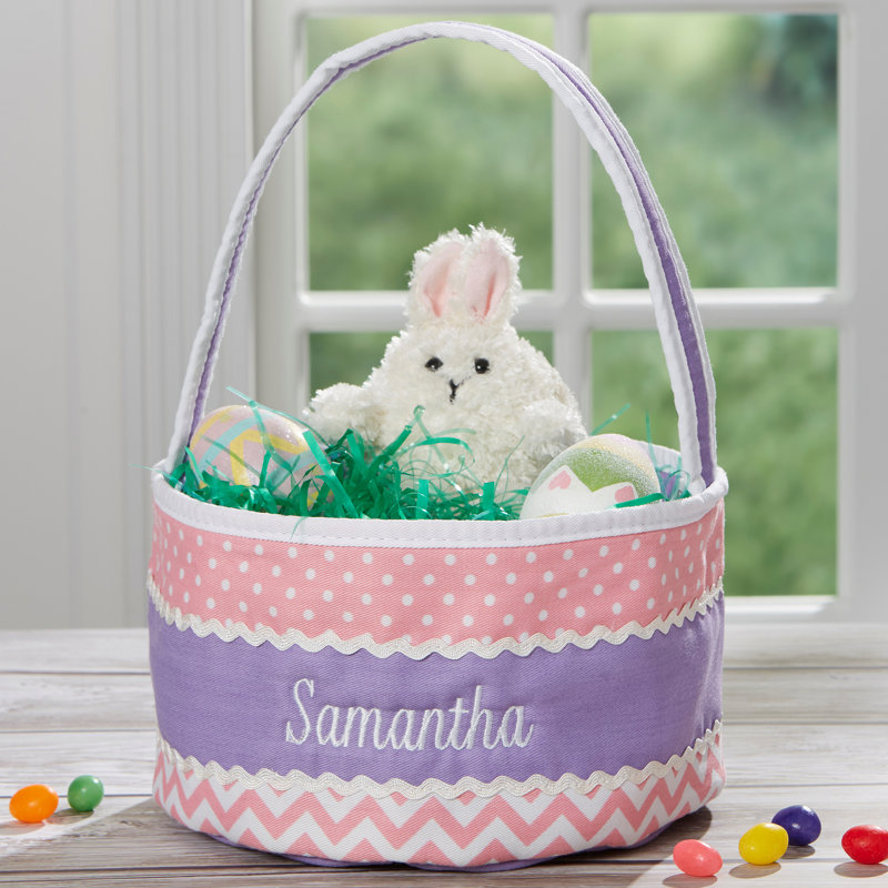 Personalization Mall Fabric Decorative Basket, Yes