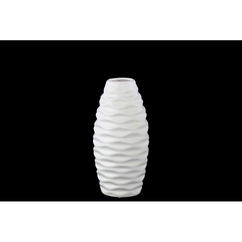 Vase de table wave en relief, H 12 po x l 5,5 po x P 5,5 po