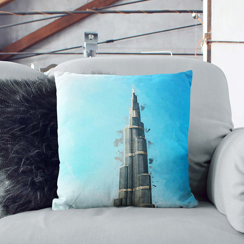 Square Throw Cushion, Black, 40cm H x 40cm W x 15cm D
