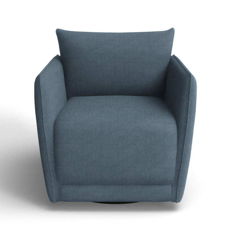 Fauteuil pivotant rembourré Lovilia, Belsire océan