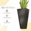 Ensemble de jardinières carrées en oxyde de magnésium gris 18 pièces 3 pièces, pots de jardin empilables avec trous de drainage pour terrasse, balcon