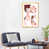 Toile avec cadre en bois beige