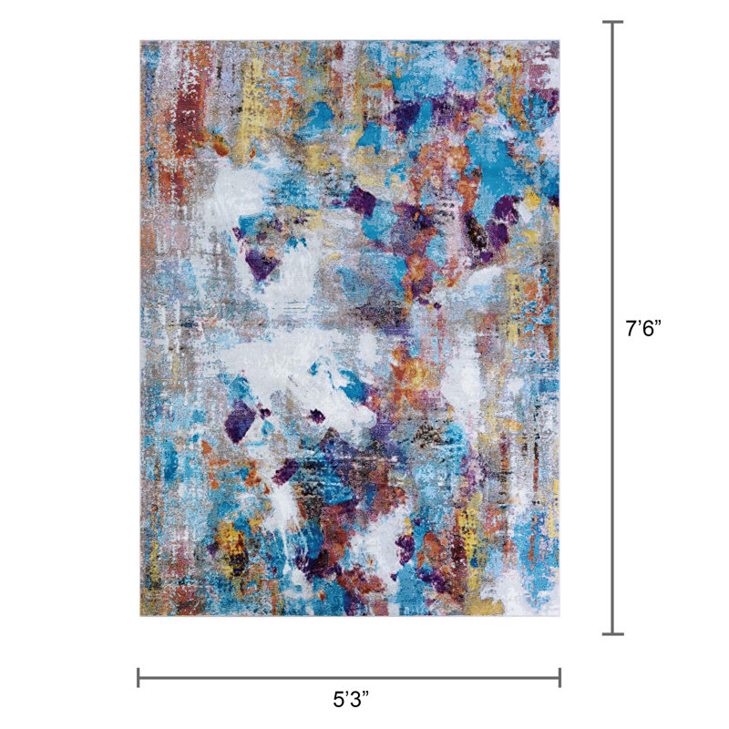 Atanase Abstract Indoor Rug, Rectangle 5'3" x 7'6"