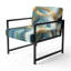 Fauteuil d'appoint rembourré glamour Mapother Metallic Indigo And Gold II-1147161922
