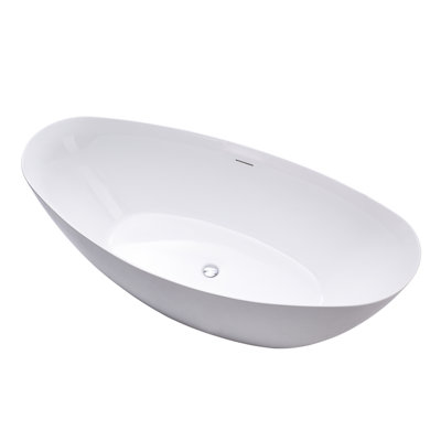 71" x 33" Freestanding Soaking Acrylic Bathtub