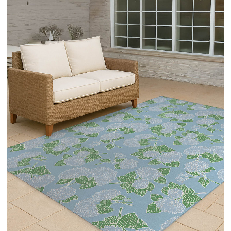 Hydrangea Non Slip Outdoor Rug, Rectangle 2' x 3'