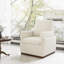 Fauteuil moderne rembourré, fauteuil d'appoint en tissu avec dossier coussiné Boucle, chaise de salon avec base en bois massif-1411817143