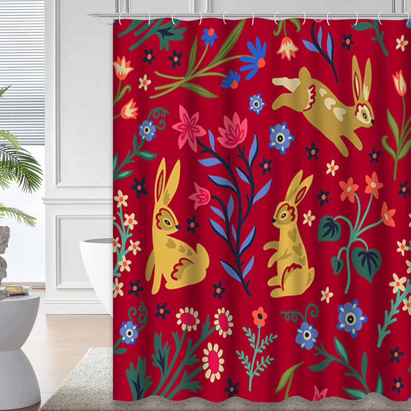 Rideau de douche avec 12 crochets, 84" L x 72" W