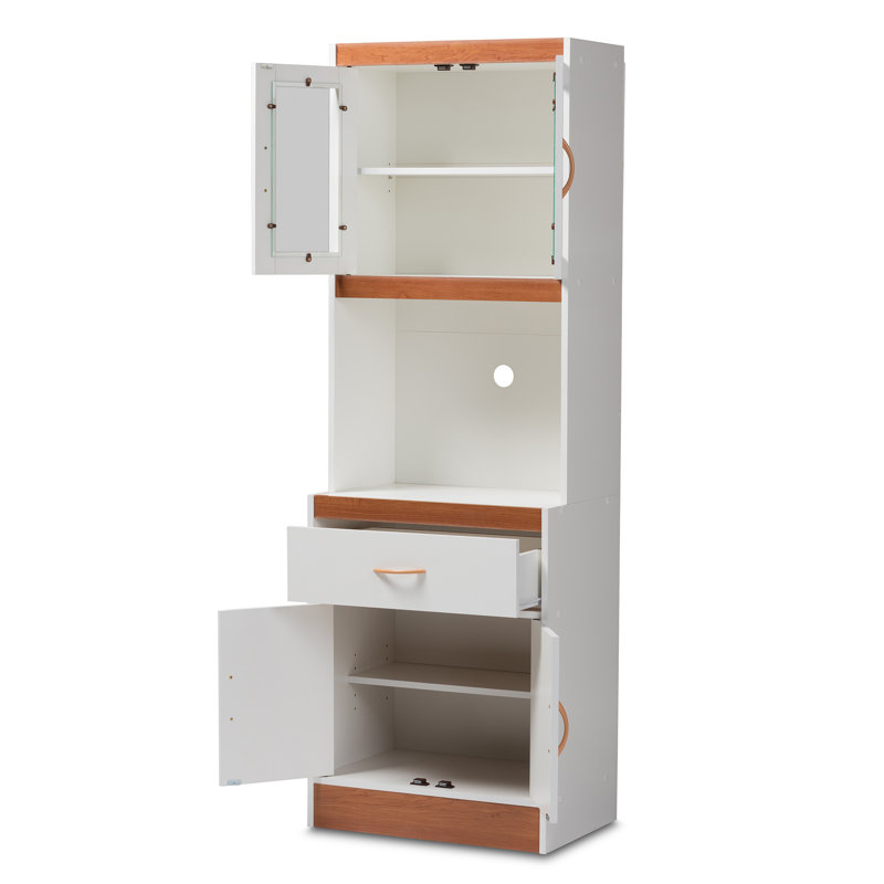 Keziah Dining Hutch Welsh Dresser, White/Cherry