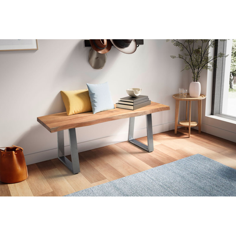Grapeville Wood Bench, Grey/Brown/Blue
