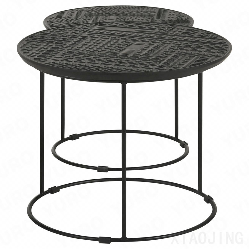 Table gigogne 2 pièces noir mat