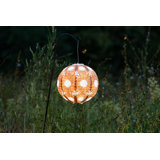 Stella Sunflower Print 12" Globe Solar Lantern - Persimmon