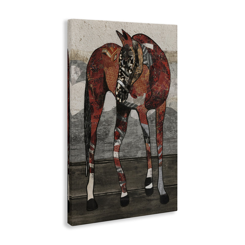 Cheval, art mural sur toile par Good, H 24 po x l 16 po