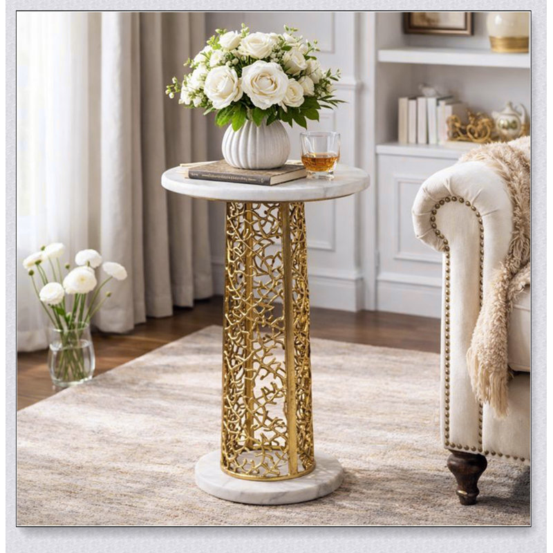 Marble Top End Table