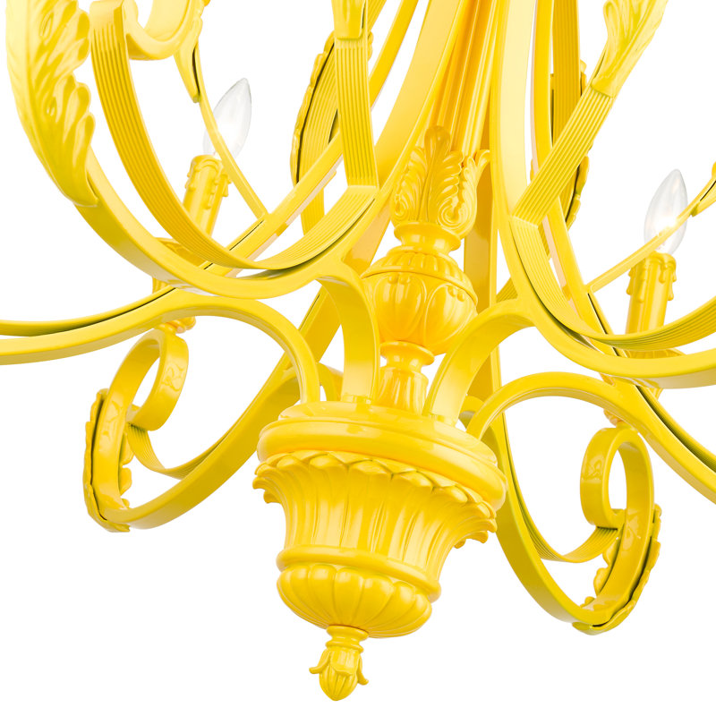 Aminul 6 - Light Dimmable Empire Chandelier, Shiny Yellow