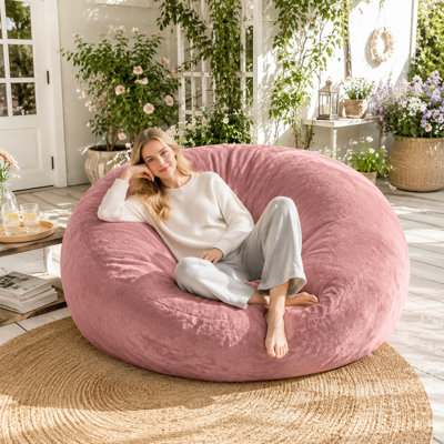 6-foot giant memory foam bean bag chair, adult floor lounger, spacious - suitable for any room, perfect for movie nights and reading