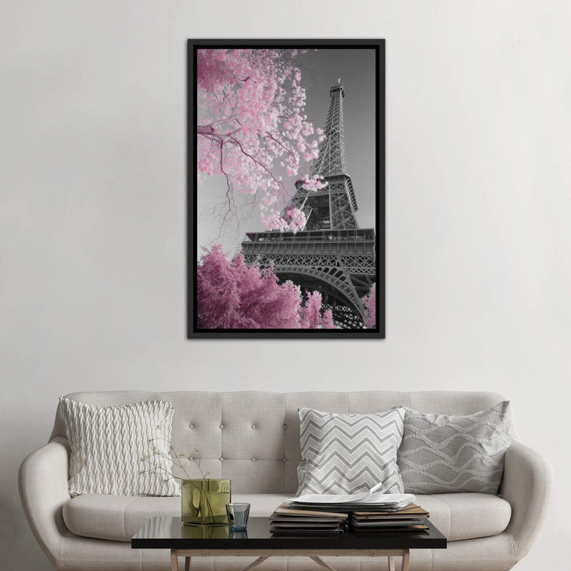 «Paris Eiffel Tower XIII», reproduction, H 60 po x l 40 po x P 1,5 po, Cadre noir