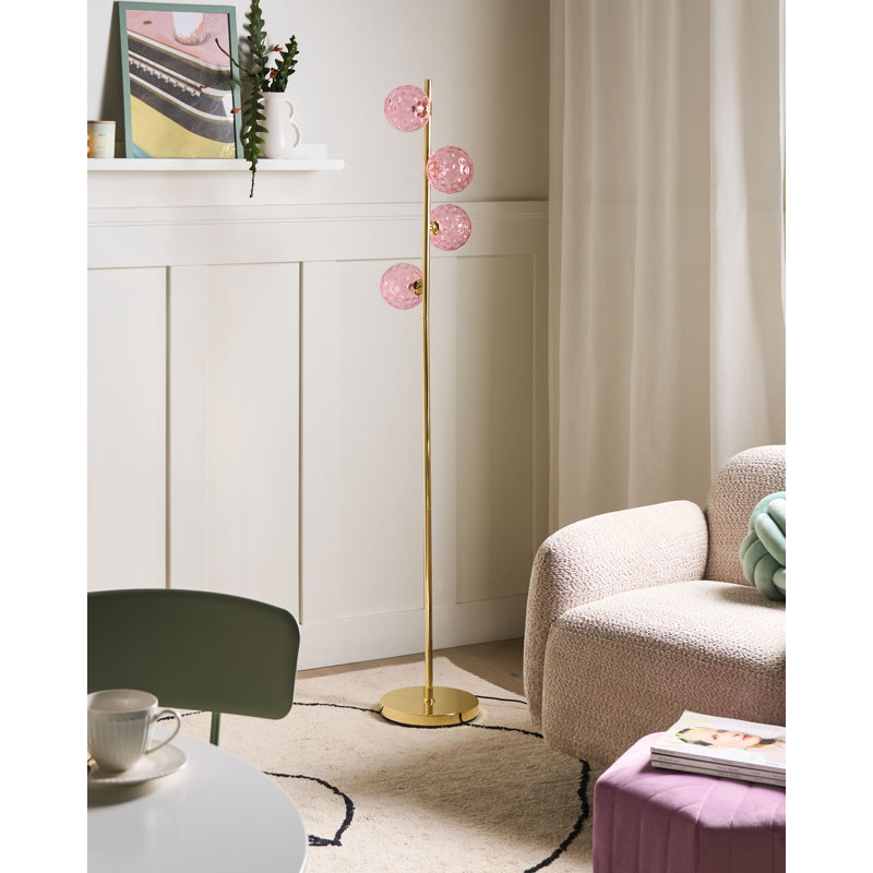 157cm Gloss Traditional Floor Lamp, Pink