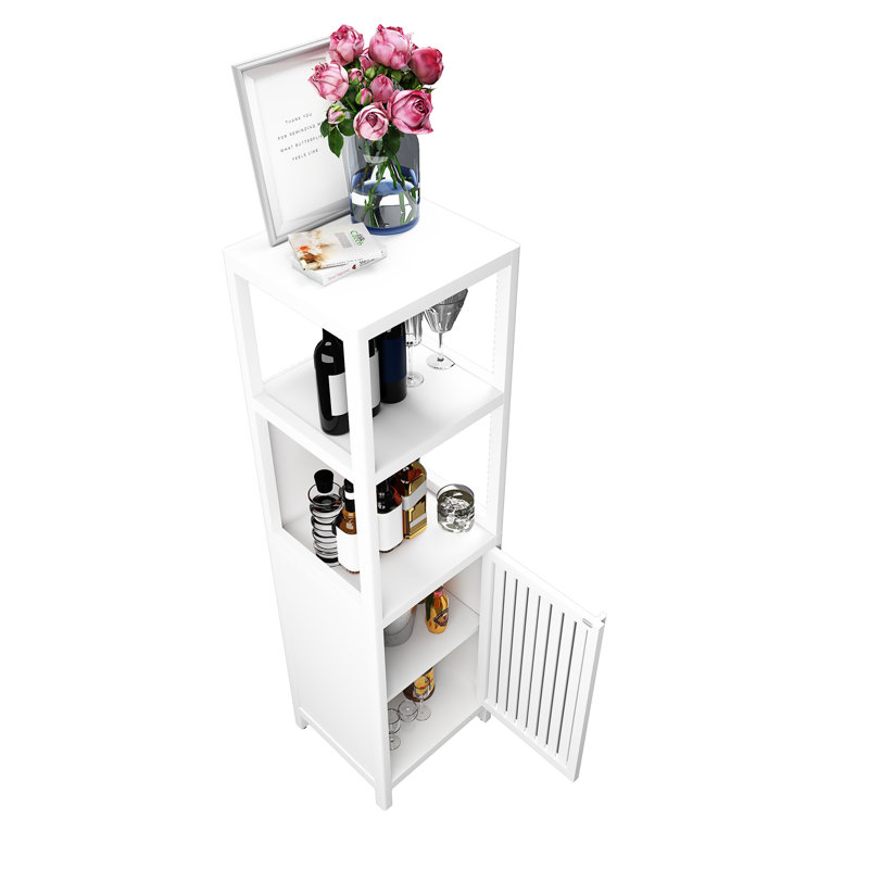 Armoire de rangement en bambou blanche de 52 pieds de haut, Blanc