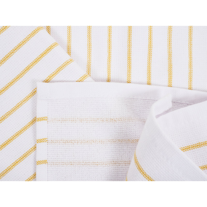 Damali Stripe Linen Set Kitchen Towel, Yellow