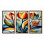 «Green Mid Century Mod Nature Tulip I», ensemble de décorations murales abstraites de style Mid-Century-107212842-107212850