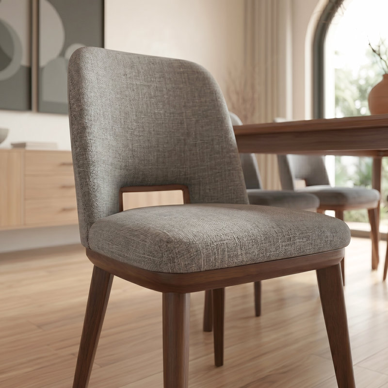 Chaise d'appoint en tissu Kyeran, Gris clair