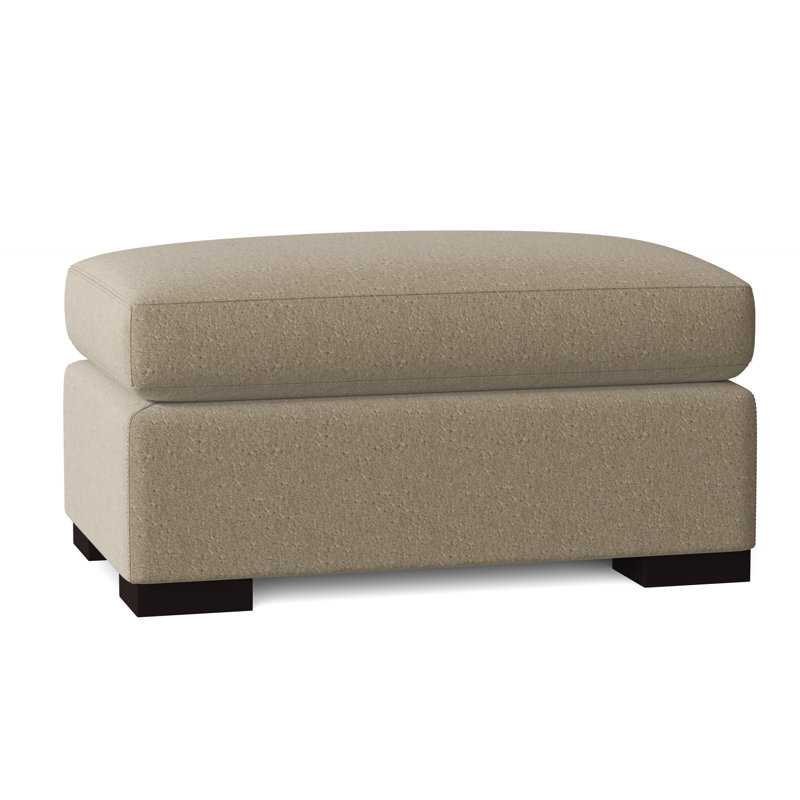 Elkins Ottoman, Venice Linen, Vintage Ebony