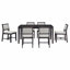 Ensemble de table de salle à manger 7 pièces pour 6 personnes, 1 table de salle à manger rectangulaire en bois pour 6 personnes avec chaises rembourrées-247578871