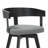 26" Modern Swivel Counter Height Bar Stool with Performance Fabric Upholstery, Curved Wood Back & Black Brushed Oak Legs, Dark Gray – Janice by Pipp & Liv (Single)-1783269630